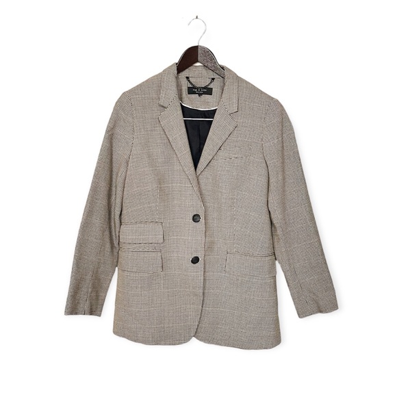 Rag & Bone Rona Houndstooth Plaid Wool Blazer - Picture 2 of 5